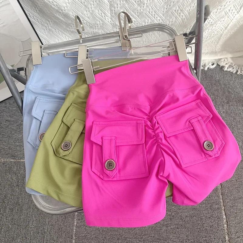 Shorts de yoga taille haute pour femmes - Shorts d'entraînement fitness confortables gym