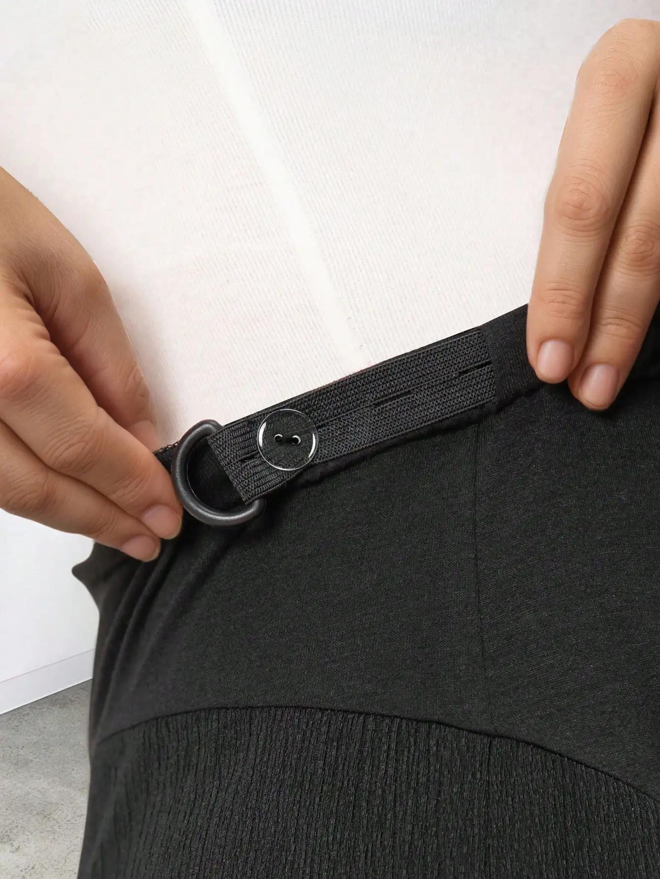 Leggings de maternité noirs pour femmes, à porter sous les robes, coupe large, taille haute, confort
