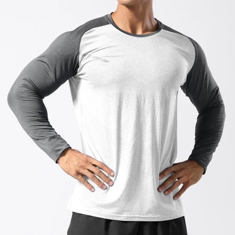 T-shirt sport homme manches longues fitness musculation - Séchage rapide et respirant pour le gym