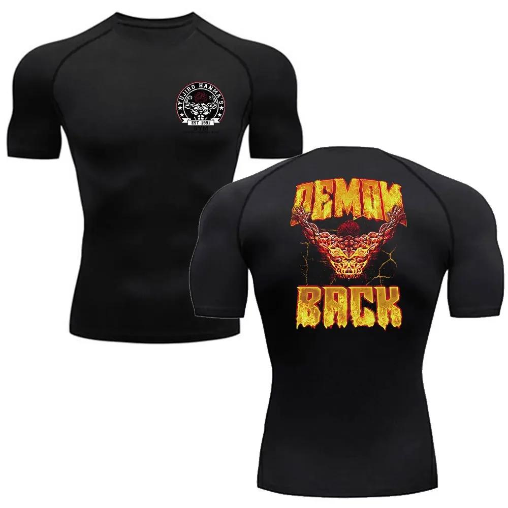 T-shirt Boxe Baki Hanma Homme - Haut Sport MMA Rash Guard Jiu Jitsu Entraînement Extérieur