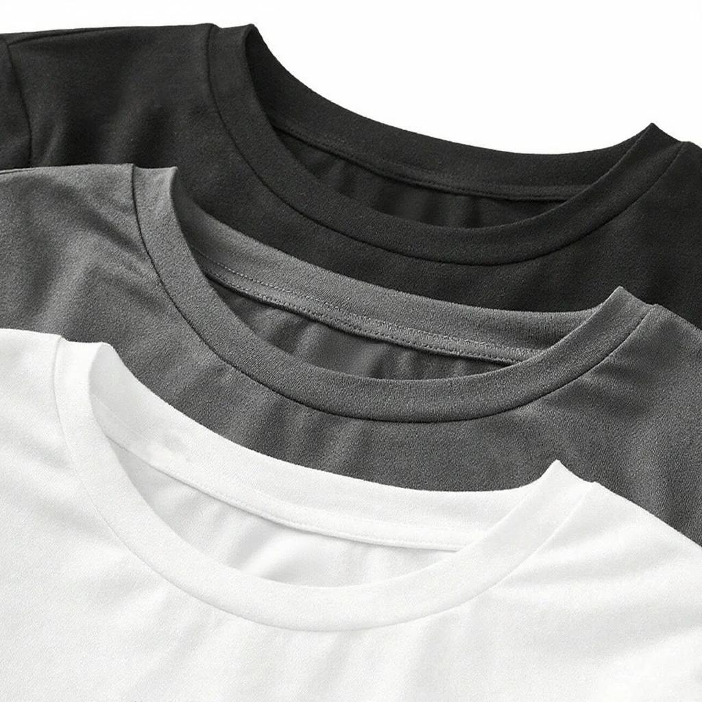 T-shirt femme manches longues couleur unie - Tissu tricoté polyester, col rond, coupe régulière, sty