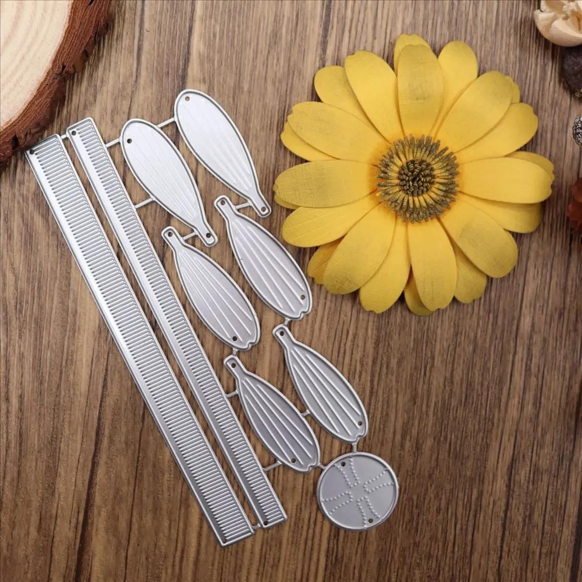 Matrices de découpe de pétales de fleurs de marguerite, pour bricolage, Scrapbooking, cartes de gauf