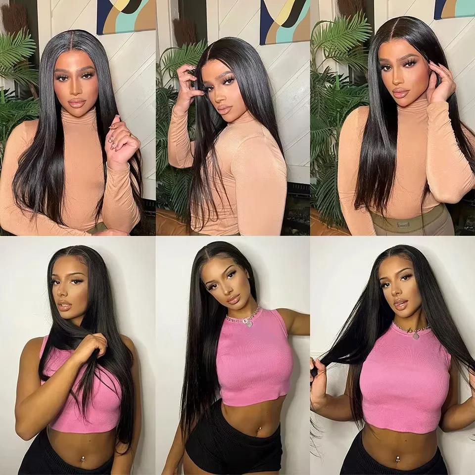 Extensions de cheveux naturels indiens vierges, lisses comme des baguettes, 26, 28, 30 pouces, 3 ou