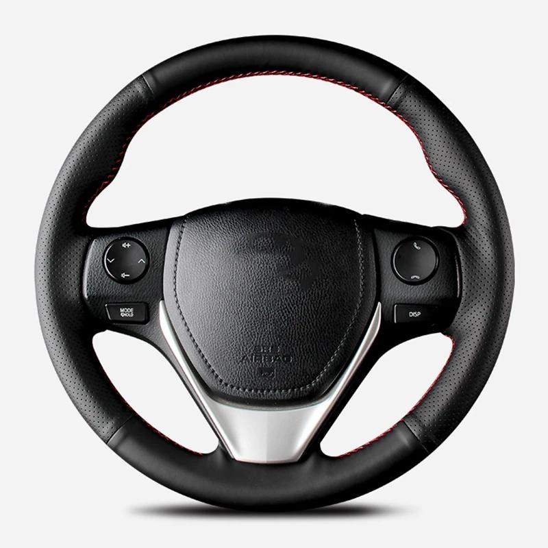 Couverture de volant de voiture en cuir artificiel tressé, pour Toyota RAV4 2013 – 2019 Corolla 2014