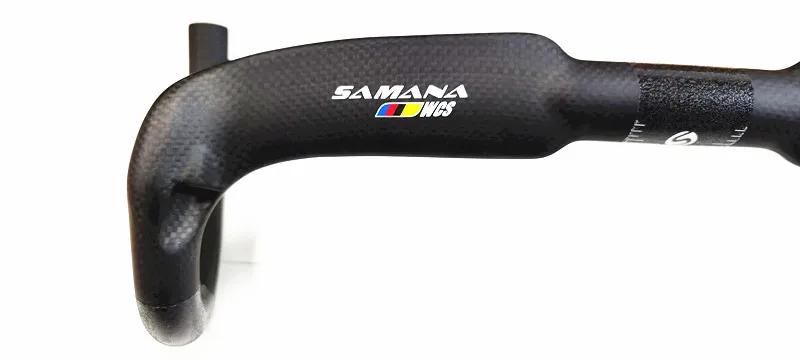 Guidon vélo route carbone SAMANA WCS 31.8x420/440mm ultraléger pour course et vent cassé
