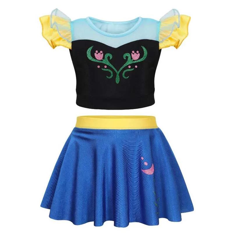Princesse fête piscine maillot de bain fille Anna Belle Aurora Jasmine maillot de bain deux pièces e