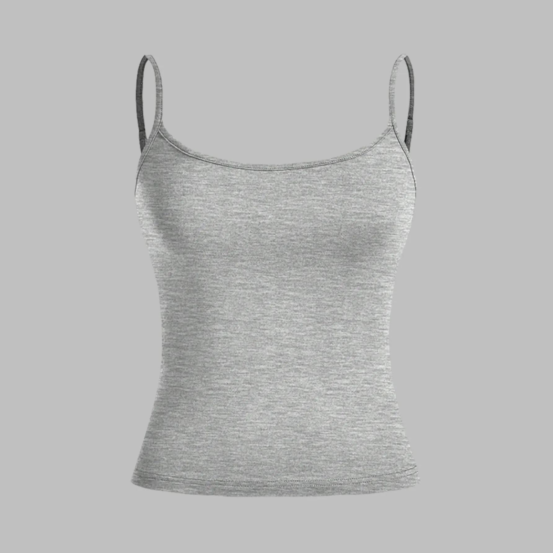 Débardeur à bretelles pour femmes, haut Slim pour mode d'été, polyvalent, décontracté, respirant, ti