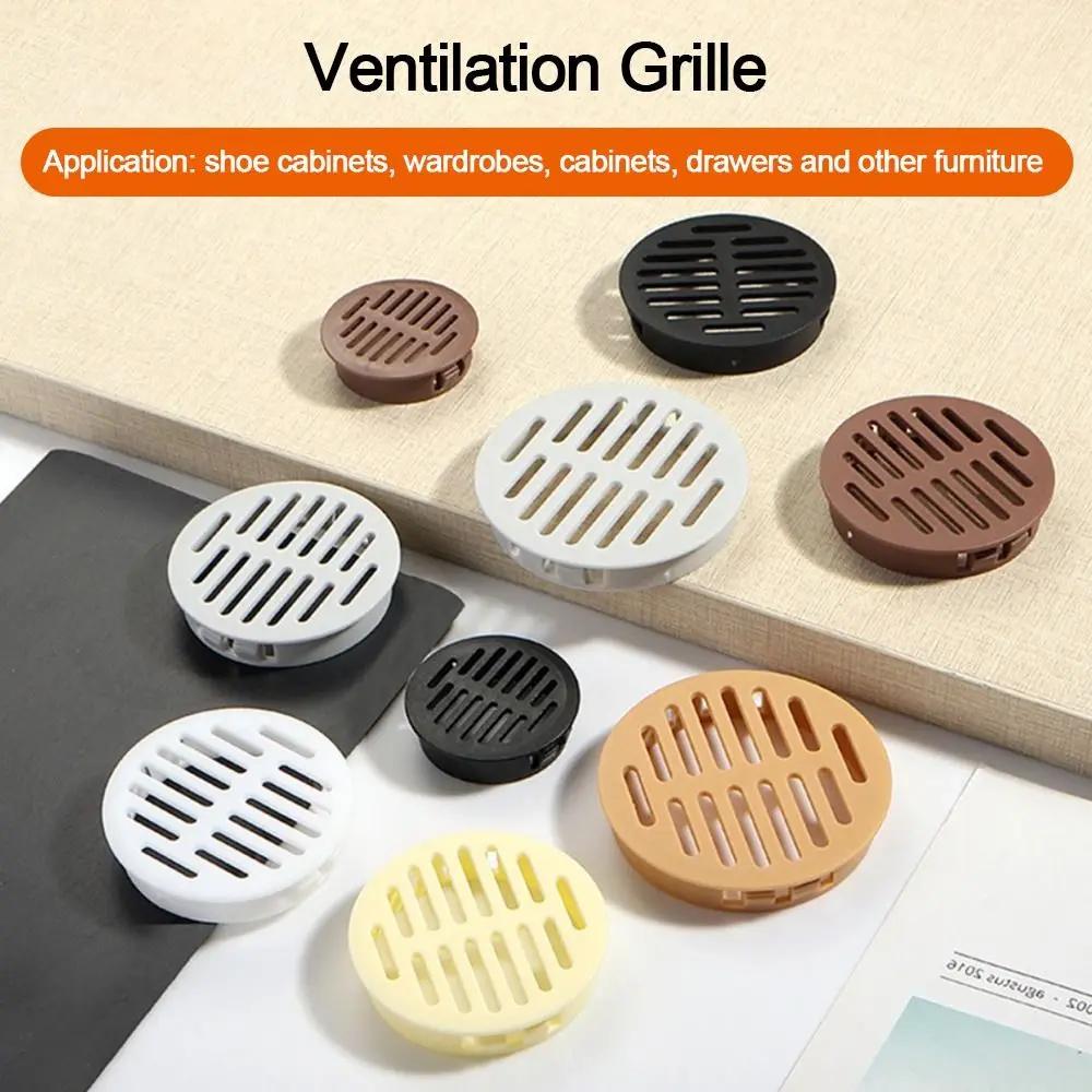 Ventilation de conduit d'air d'armoire ronde, 4 pièces, persienne en plastique, trou de maille, couv