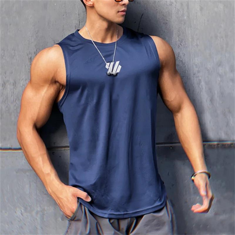 2025 plus récent été gilet de sport haute qualité maille chemise sans manches T-shirts hommes débard