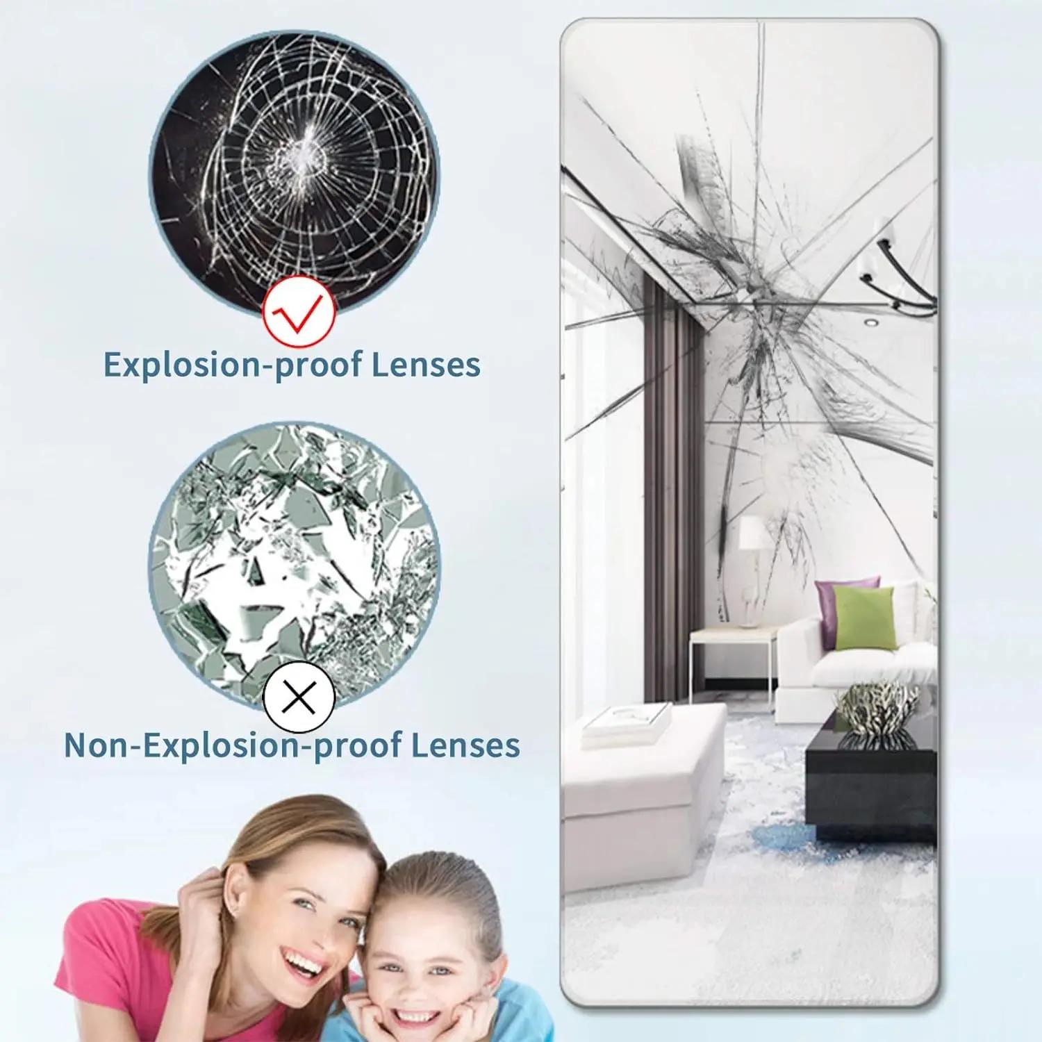 Miroir pleine longueur 64 "x 21", suspendu ou appuyé sur le mur, miroirs de sol, dressing mural