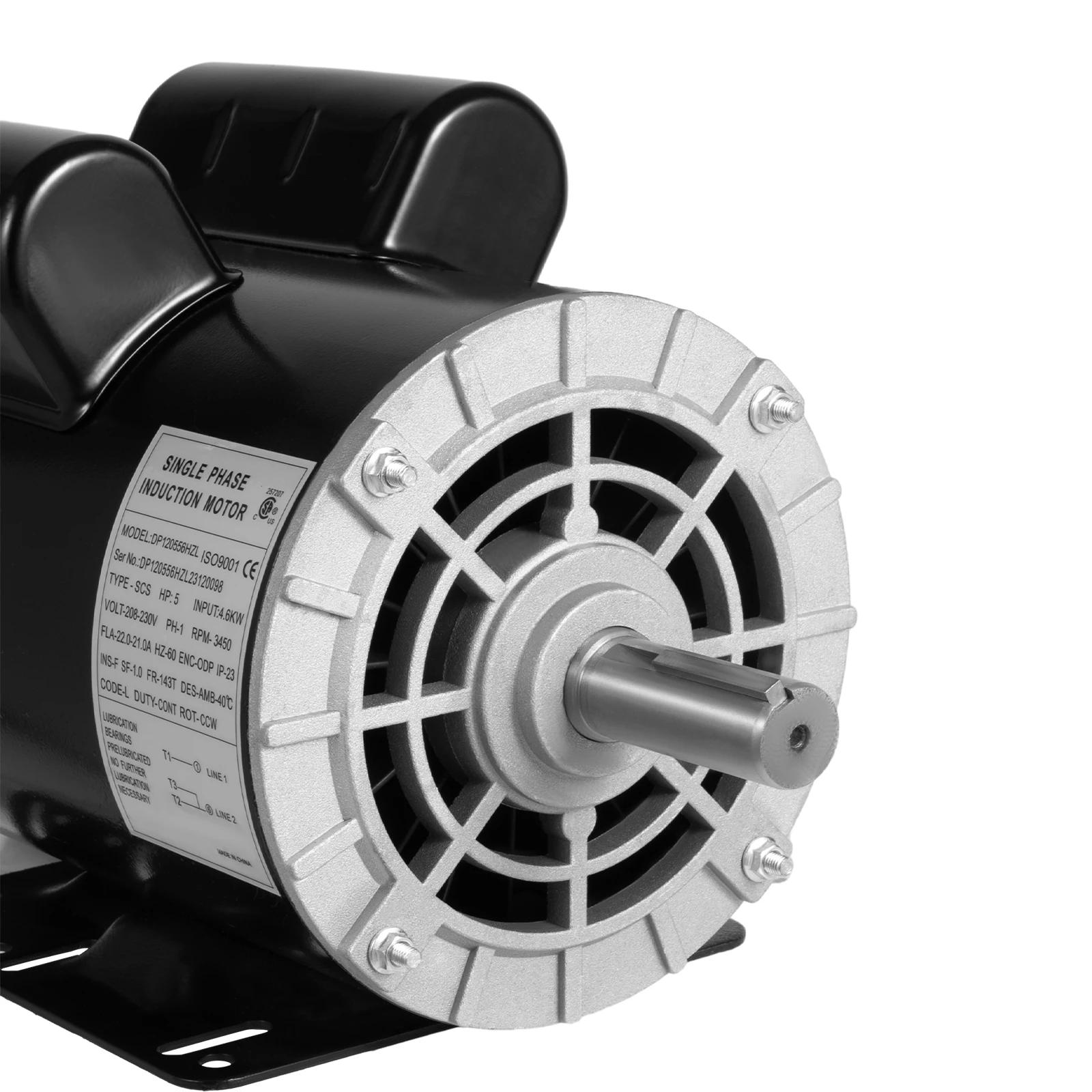 Moteur électrique de service de compresseur 5HP, 1 phase 143, cadre 5T, 3450 tr/min, arbre 7/8 ", 23