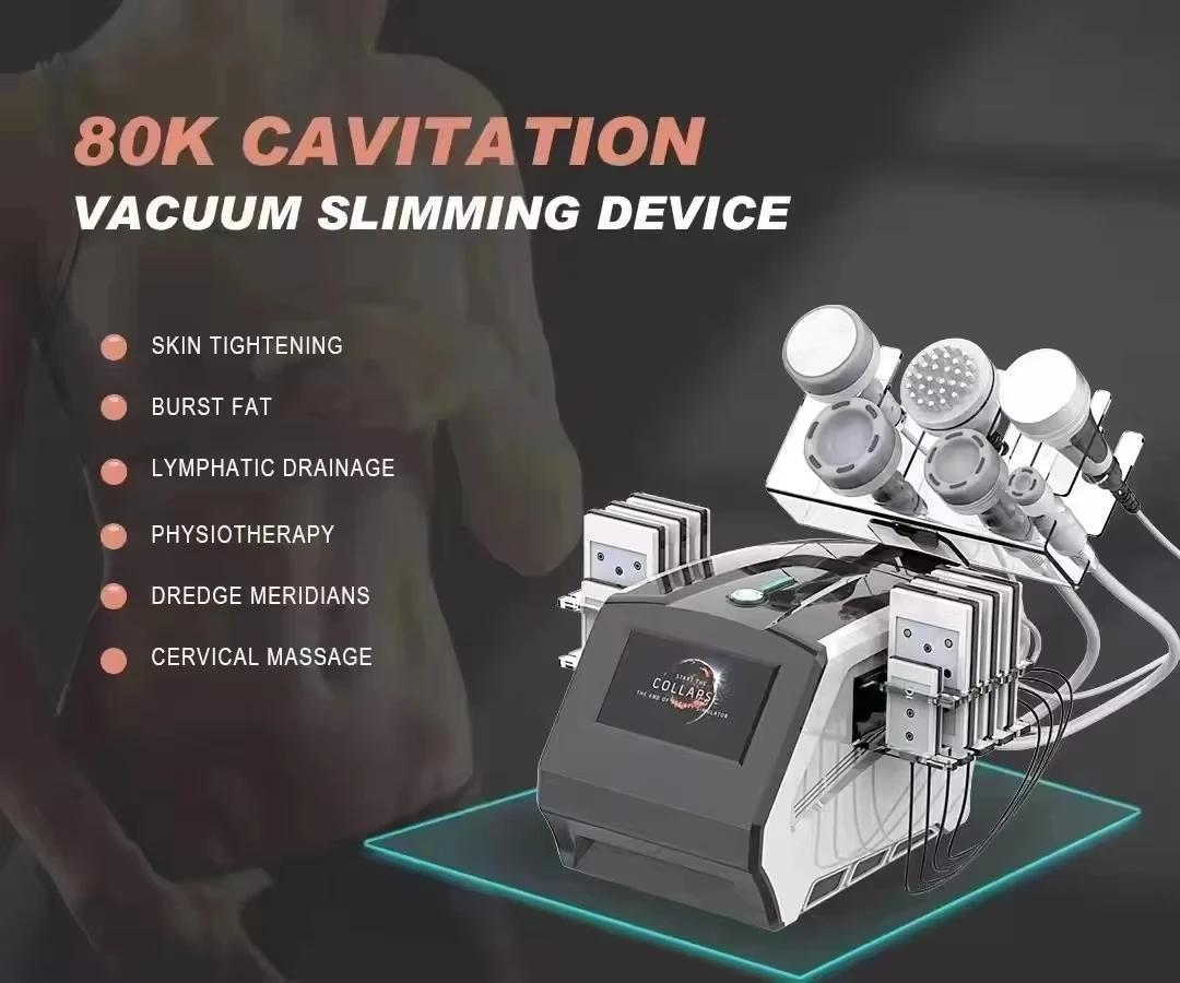 Dispositif amincissant sous vide par Cavitation 80K, Drainage lymphatique, Lipolaser, drague des mér