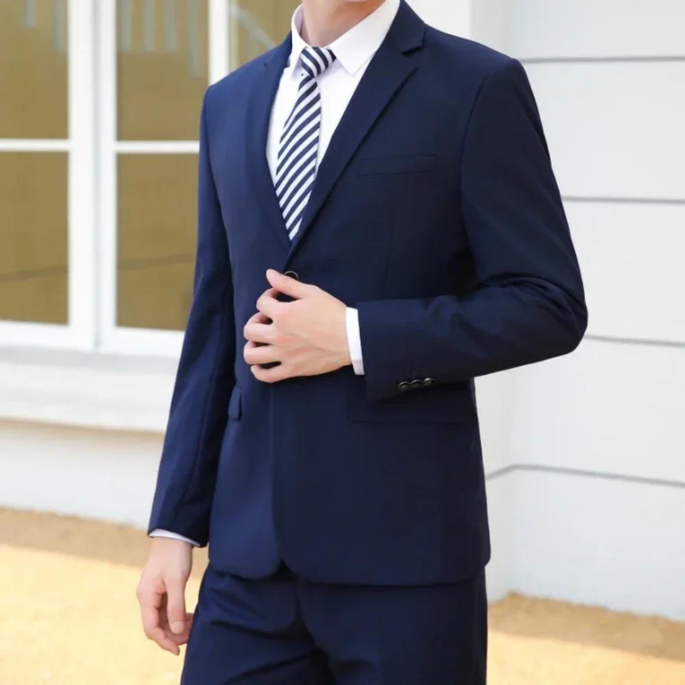 Nouveau (Blazer + pantalon) hommes d'affaires de mode Gentleman Style italien mince couleur unie cos
