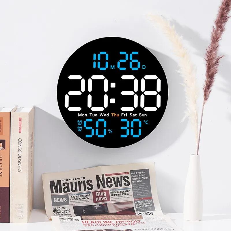 10 pouces télécommande numérique horloge murale température humidité Date semaine synchronisation co