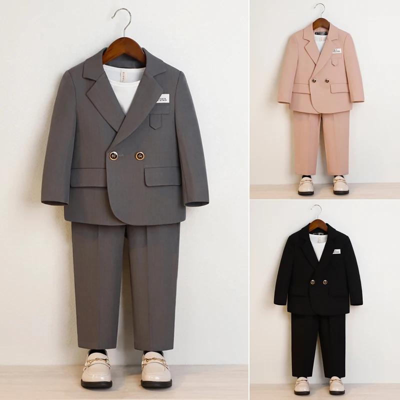 Costume de Spectacle de Piano Noir pour Garçon Adolescent, Tenue de Cérémonie de Remise de Diplôme,