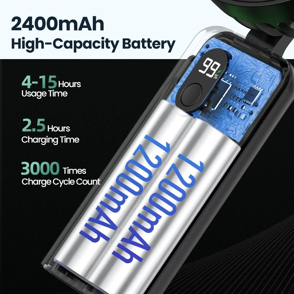 TOPK 5000 mah Mini ventilateur portable, ventilateur électrique de bureau USB, petit ventilateur per