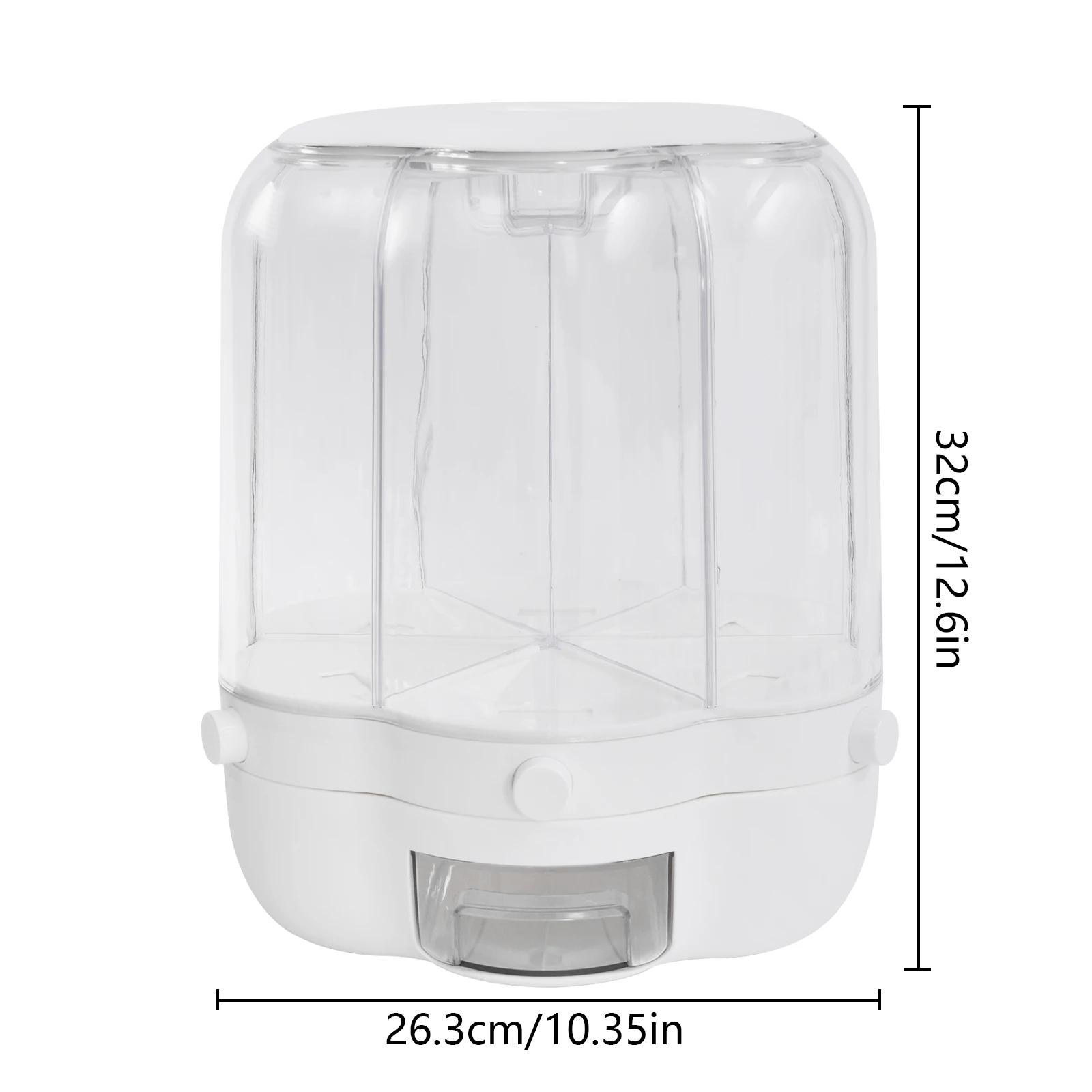 Distributeur Rotatif de Riz à 6 Grilles, Récipient de Rangement pour Grains Entiers, avec Couvercle,