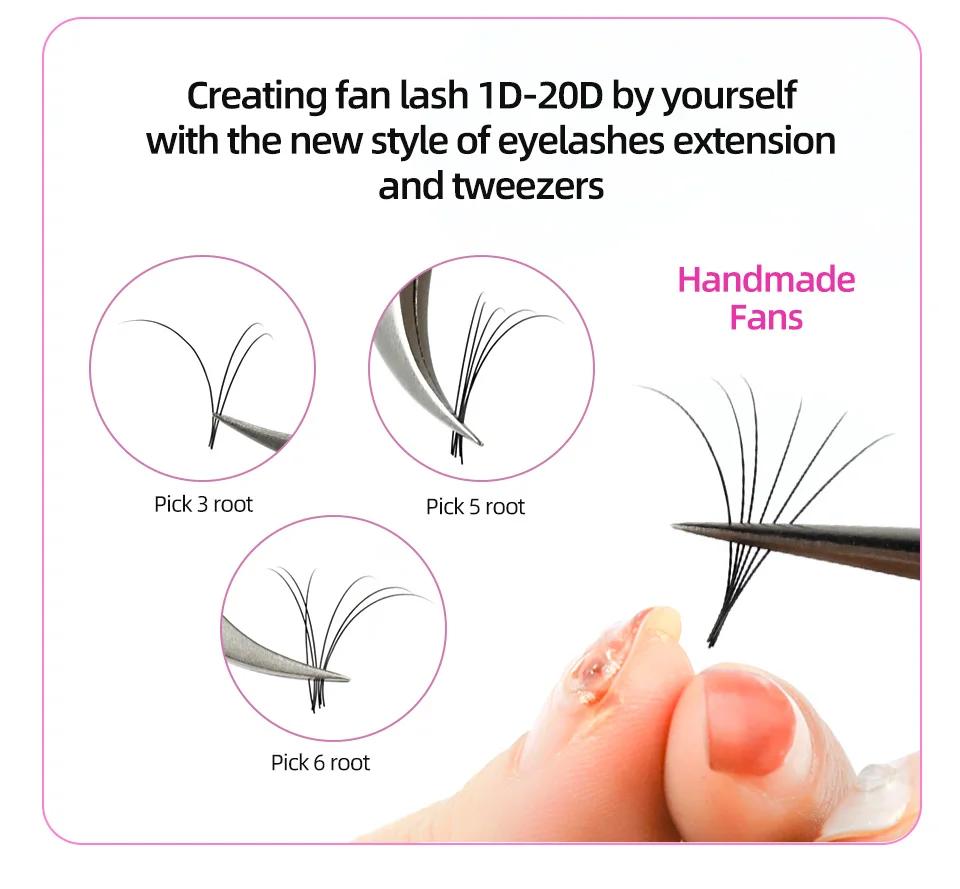 LASHPROFESSOR 10 plateaux/lot Extensions de cils 6-20mm Noir mat Faux cils individuels en cachemire