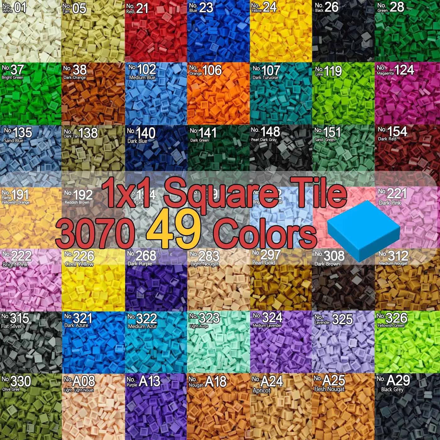 Carrelage carré 1x1 bloc de construction 3070 Pixel Art peinture QR Code brique 3070b 30039 MOC peti