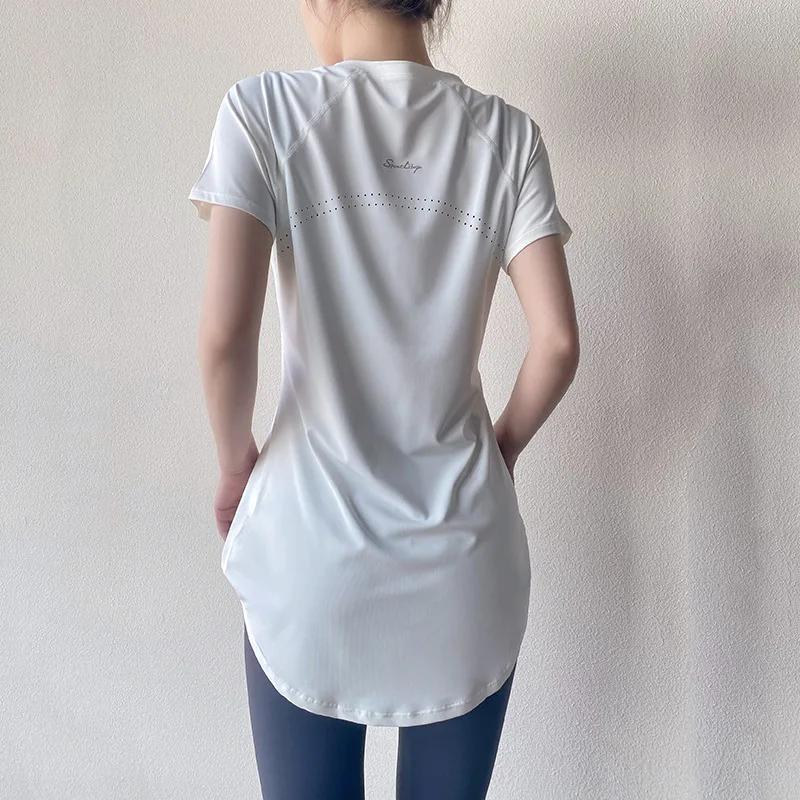 T-shirt sport femmes manches courtes fitness - Yoga séchage rapide respirant slim 2026