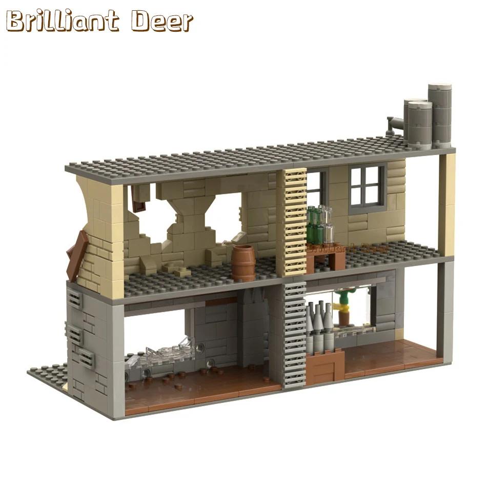 Edifs en ruinés abandonnées MOC WW2 Pubg Base militaire scènes de bricolage blocs de construction en