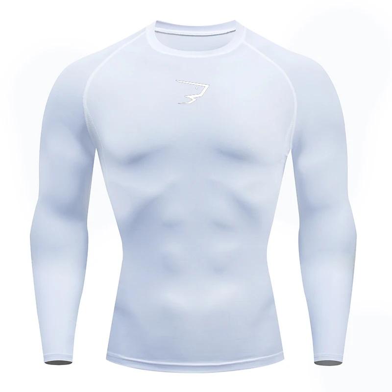 Hommes course Compression T-shirt manches longues Sport t-shirts Gym Fitness sweat mâle Jogging surv