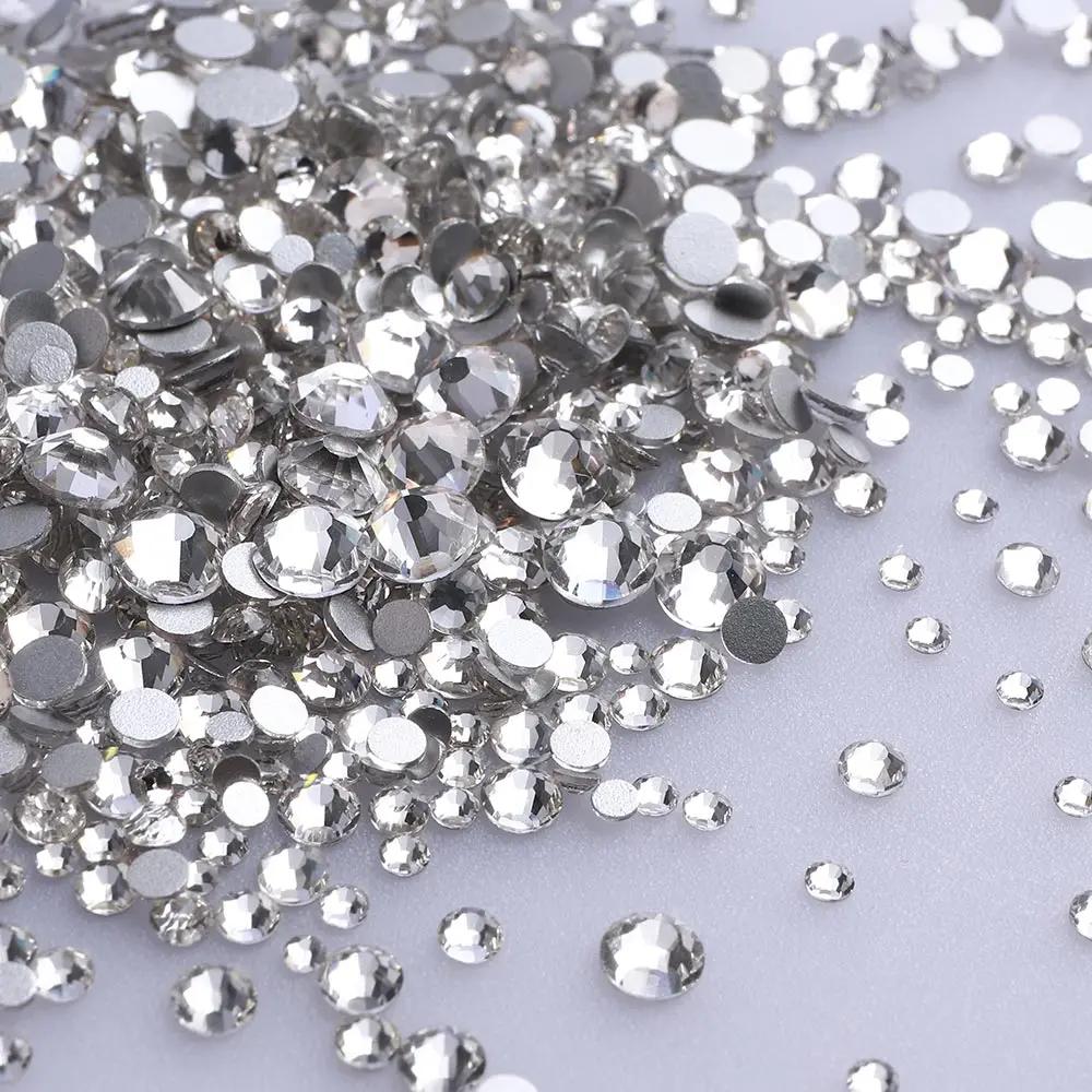 1440 pièces mélange taille verre Flatback strass paillettes cristal AB diamant rond Non correcteur c