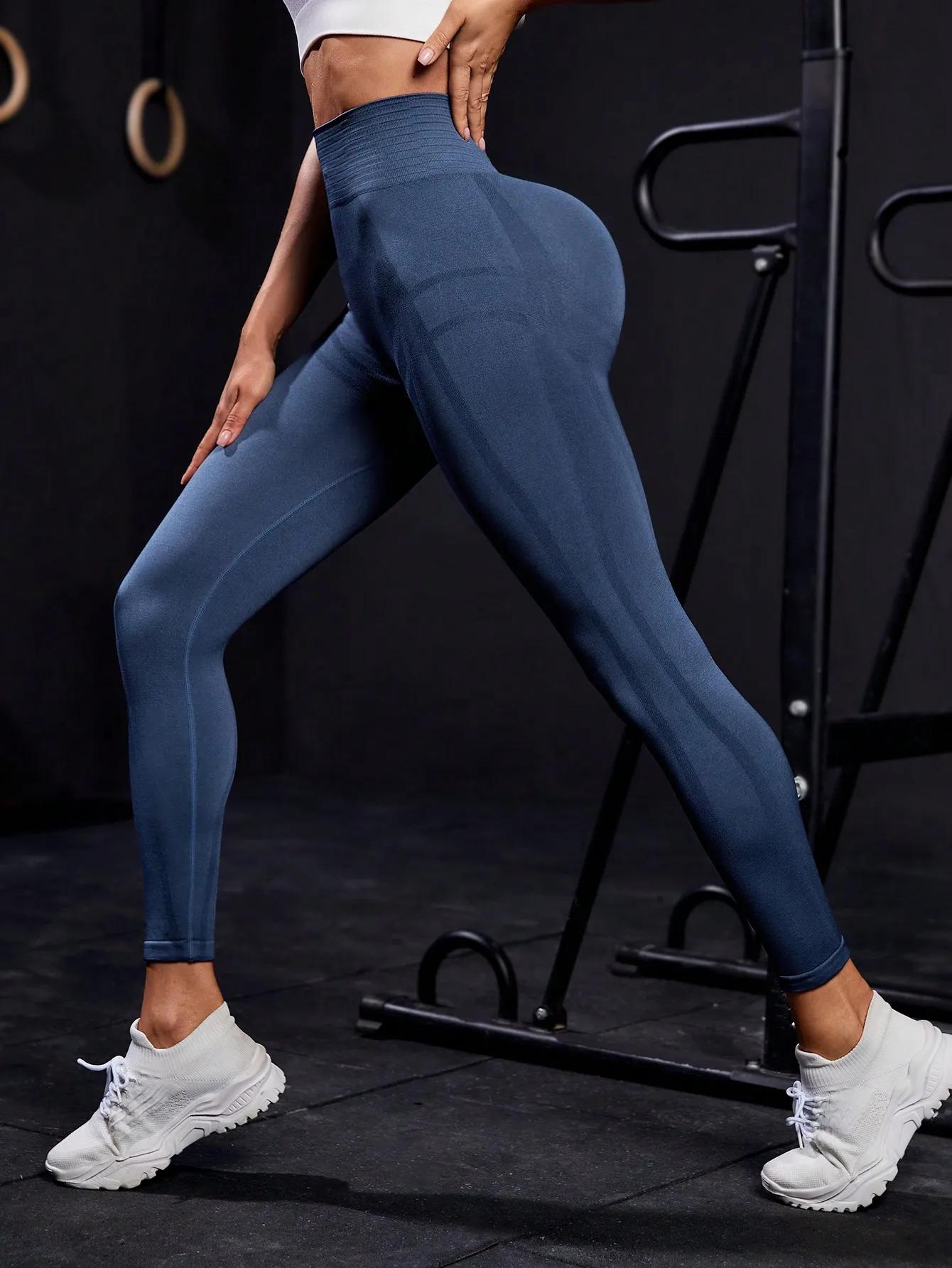 Leggings de Yoga rayés taille haute sans couture pour femmes, pantalons de gymnastique d'entraînemen