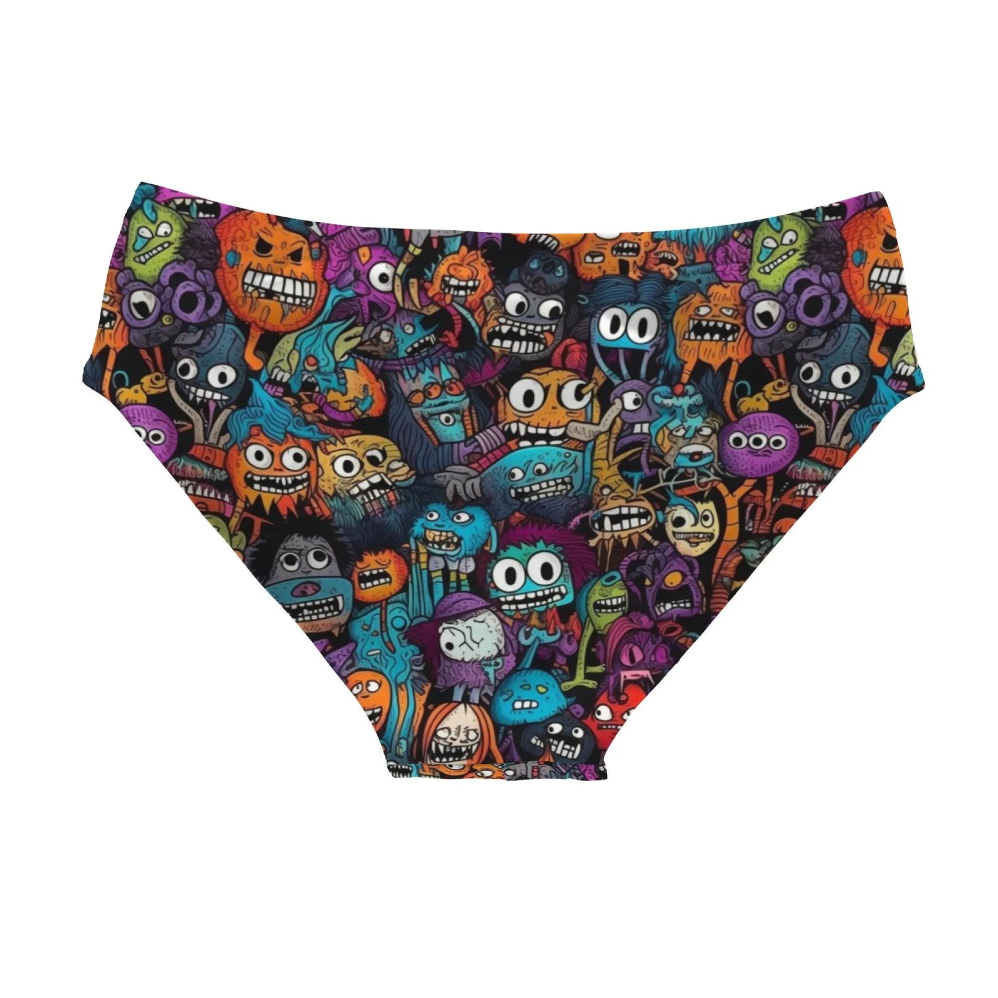 Happy Monster Graffiti Maillot de bain sexy pour hommes, slip de bain extensible et confortable, sho