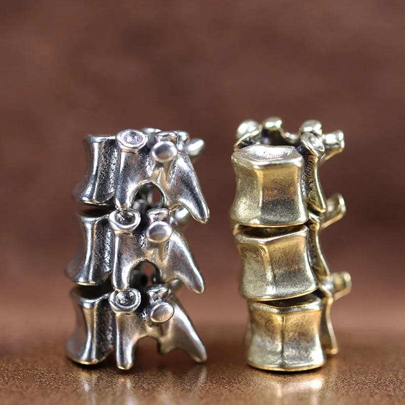 Perles de couteau en laiton en os de colonne vertébrale EDC, paracorde d'extérieur, lanière tissée à
