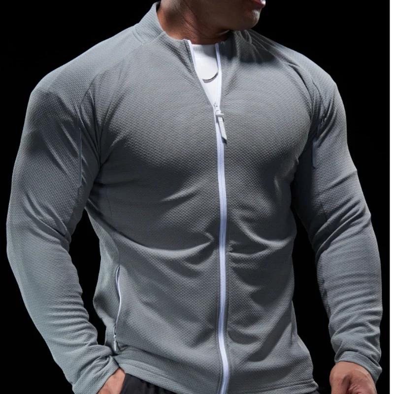 Veste sport manches longues homme - Élastique, fitness, course, musculation, cyclisme, plein air