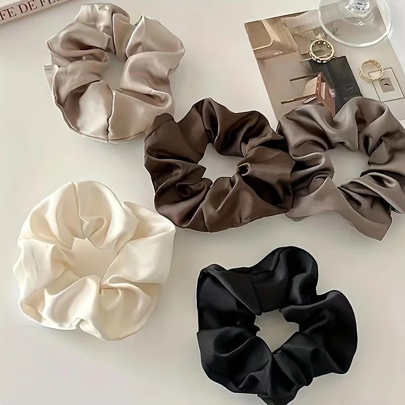 1/5 pièces mode Simple Satin gros intestin bandeaux femmes filles fête cheveux accessoires