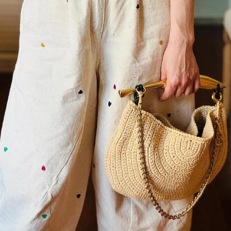Sacs fourre-tout ajourés pour femmes, sac à main de luxe de styliste, nouveau tissage, grand sac de