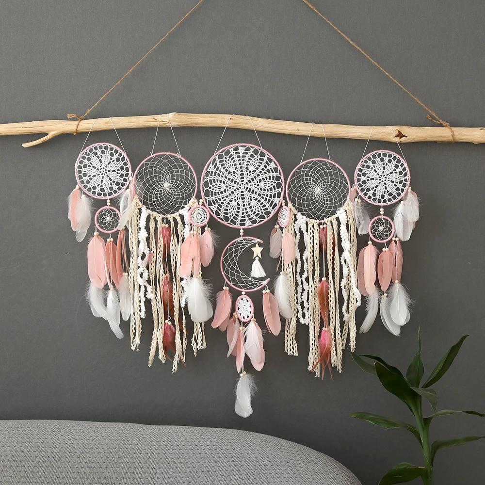 Attrape-rêves bohème pour chambre à coucher, décor de mariage et de Noël, grand mur de confection, o
