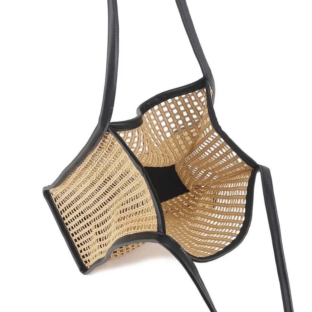 Sac de plage tissé en raphia pour femmes, sacoche de luxe de marques célèbres, amissié, décontracté
