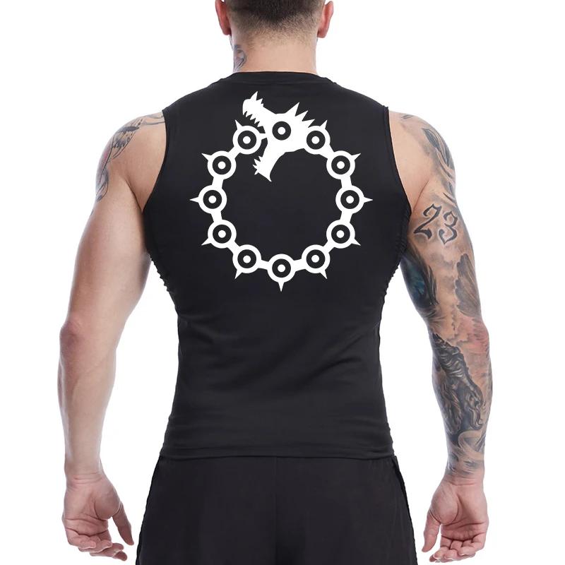 Chemise de Compression sans manches pour hommes, débardeur athlétique à séchage rapide, t-shirts d'e