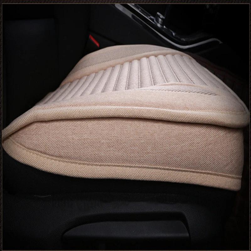 Coussin de siège de voiture en lin, coussinets antidérapants pour sièges principaux et copilote, hou