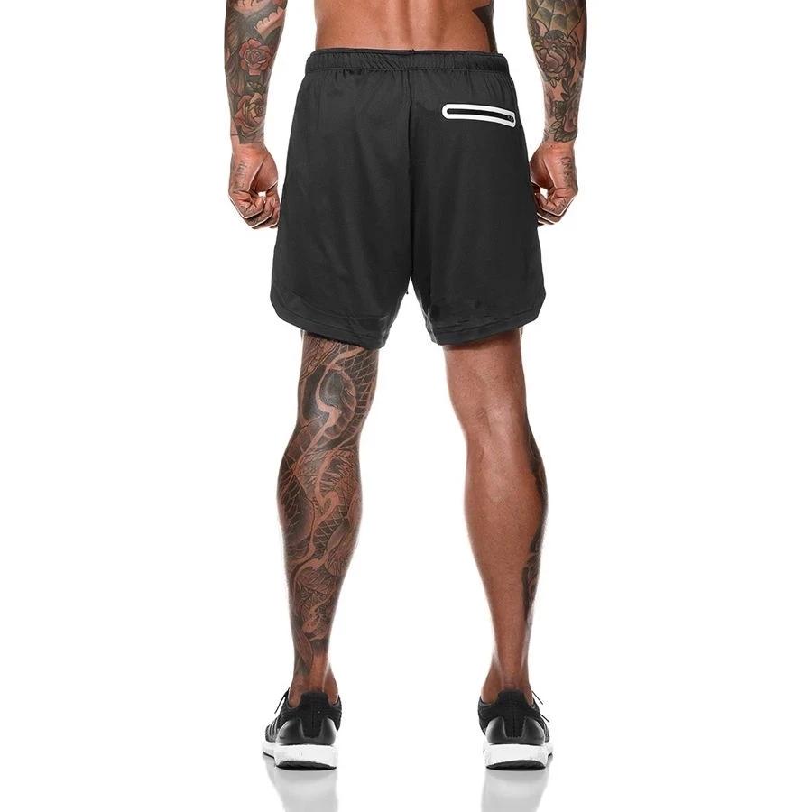 Short de Sport 2 en 1 pour hommes, vêtements de Sport, Short de course à Double pont, bas de plage,
