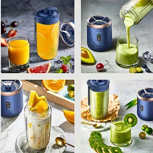 Mélangeurs de jus de fruits portables, Mini bouteille électrique personnelle d'été, USB, 6 lames, pr