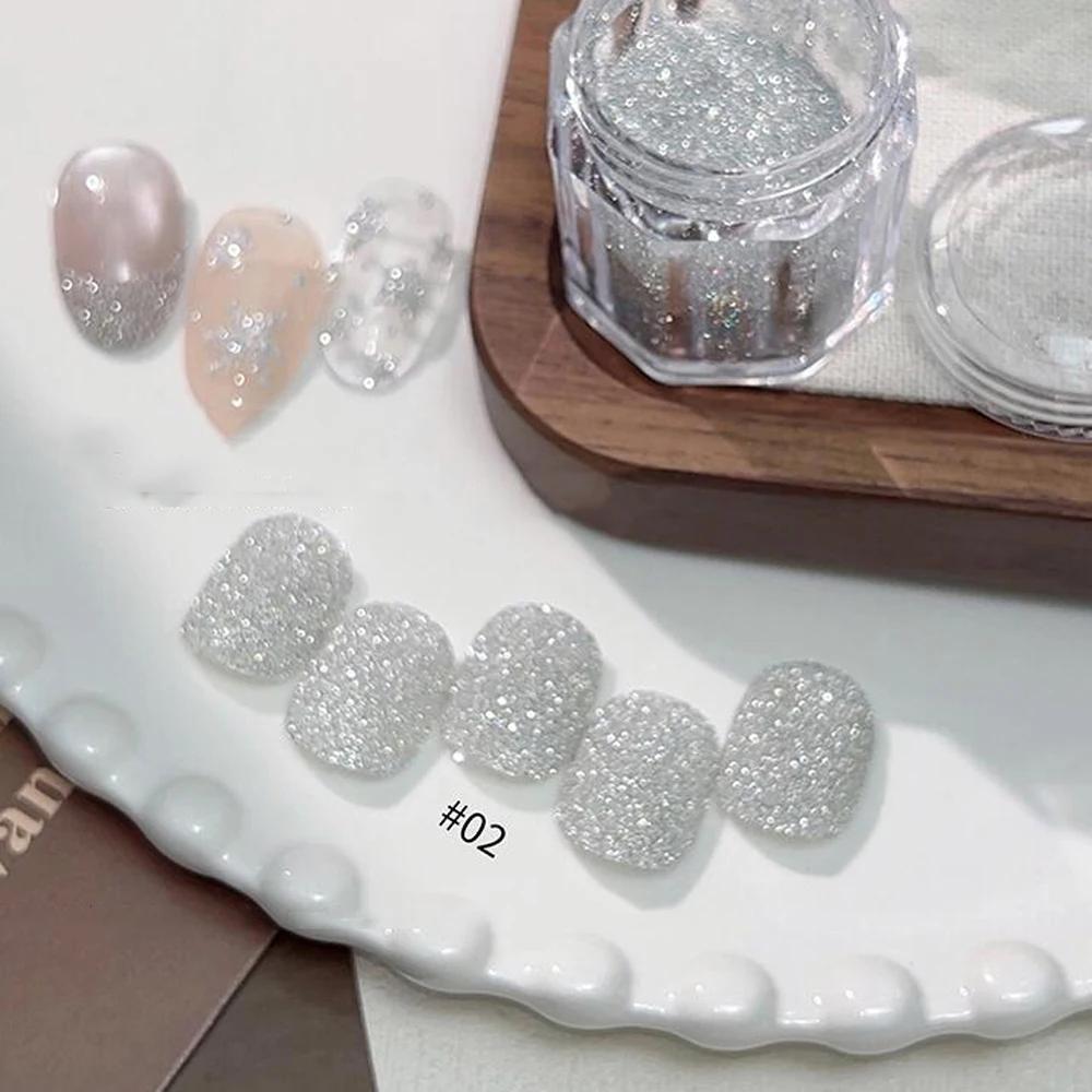 Poudre à ongles diamantée argentée 5g - Pigment pailleté ultra fin pour ongles en acrylique et en ge