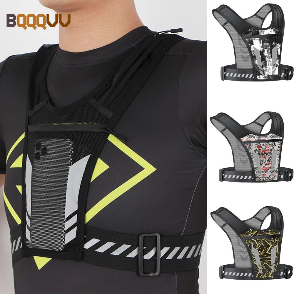 Gilet de course réfléchissant avec support pour téléphone et poche pour clés | Sangle réglable pou