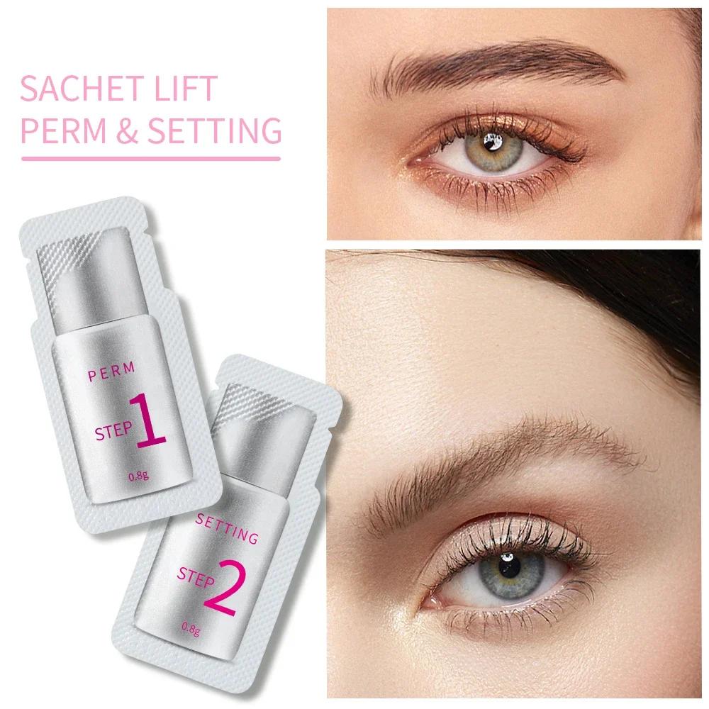 10 paires/lot ICONSIGN Lotion de levage de cils Sachet Lotion de Fixation de permanente rapide cils