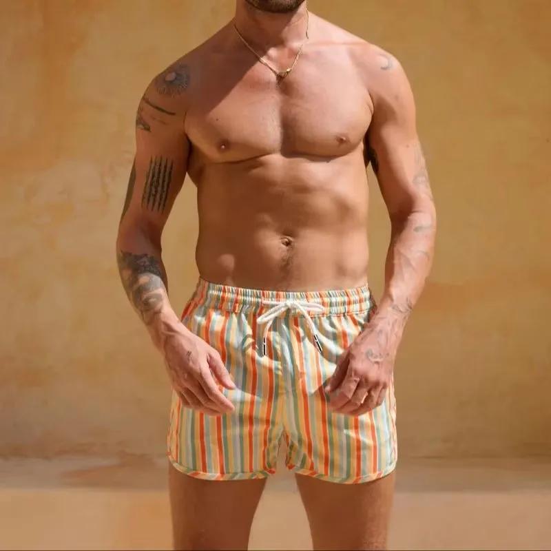 Short de plage homme léger séchage rapide - Short décontracté imprimé pour natation été extérieur