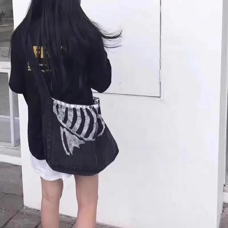 KAPITAL Hirata et Hiroshi Chunqiu Nouveau sac bandoulière polyvalent en denim vintage japonais tenda