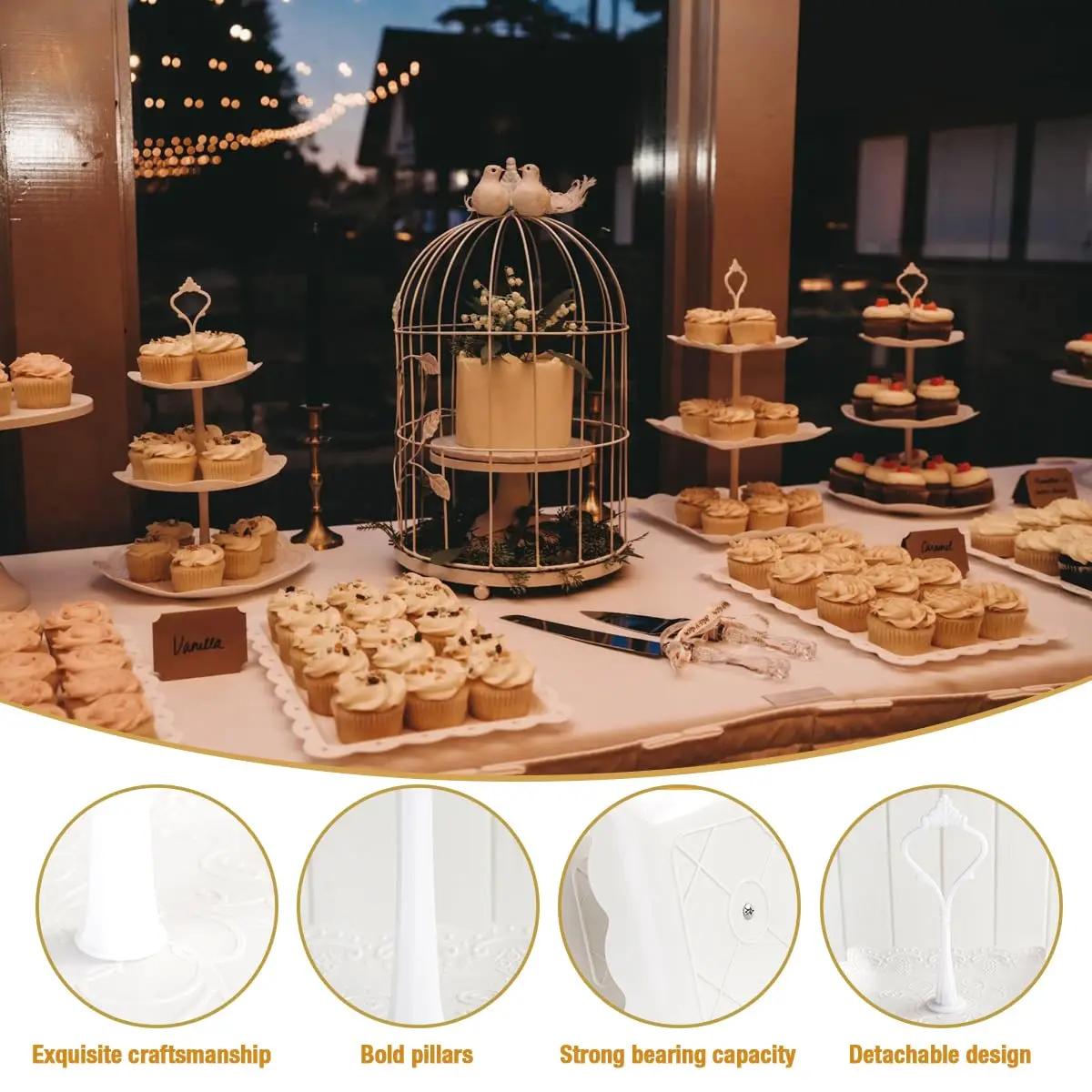 Support à Gâteaux Chi à 3 Niveaux en Plastique, Tour à Dessert, pour Thé, ixPréChristophe, Mariage,