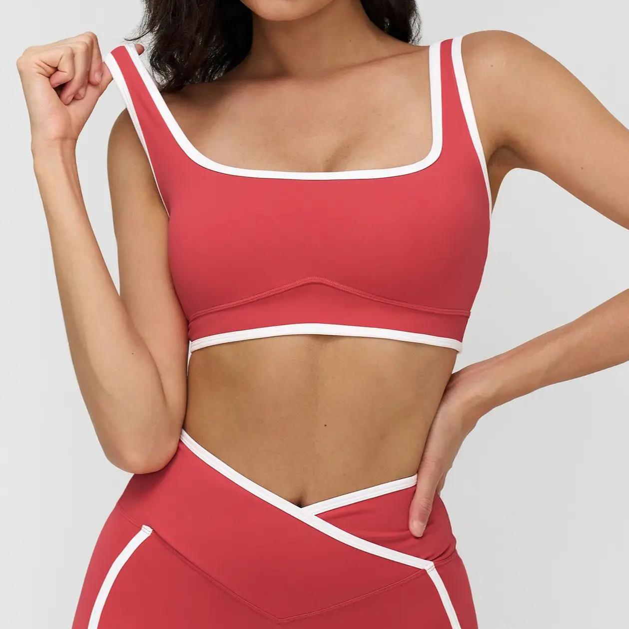 Ningyu soutien-gorge de Yoga décolleté généreux couleurs contrastées soutien-gorge de Sport femmes b