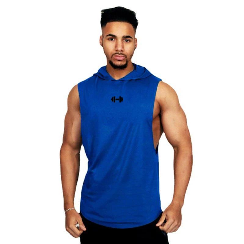 T-shirts d'été amples sans manches à capuche en coton respirant pour hommes, Singlets de Sport, déba