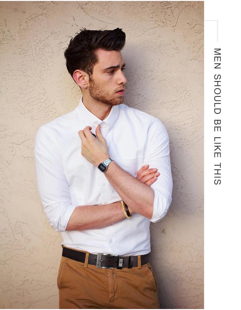 Nouvelle tendance hommes de haute qualité boucle jean en cuir ceinture décontractée affaires Cowboy