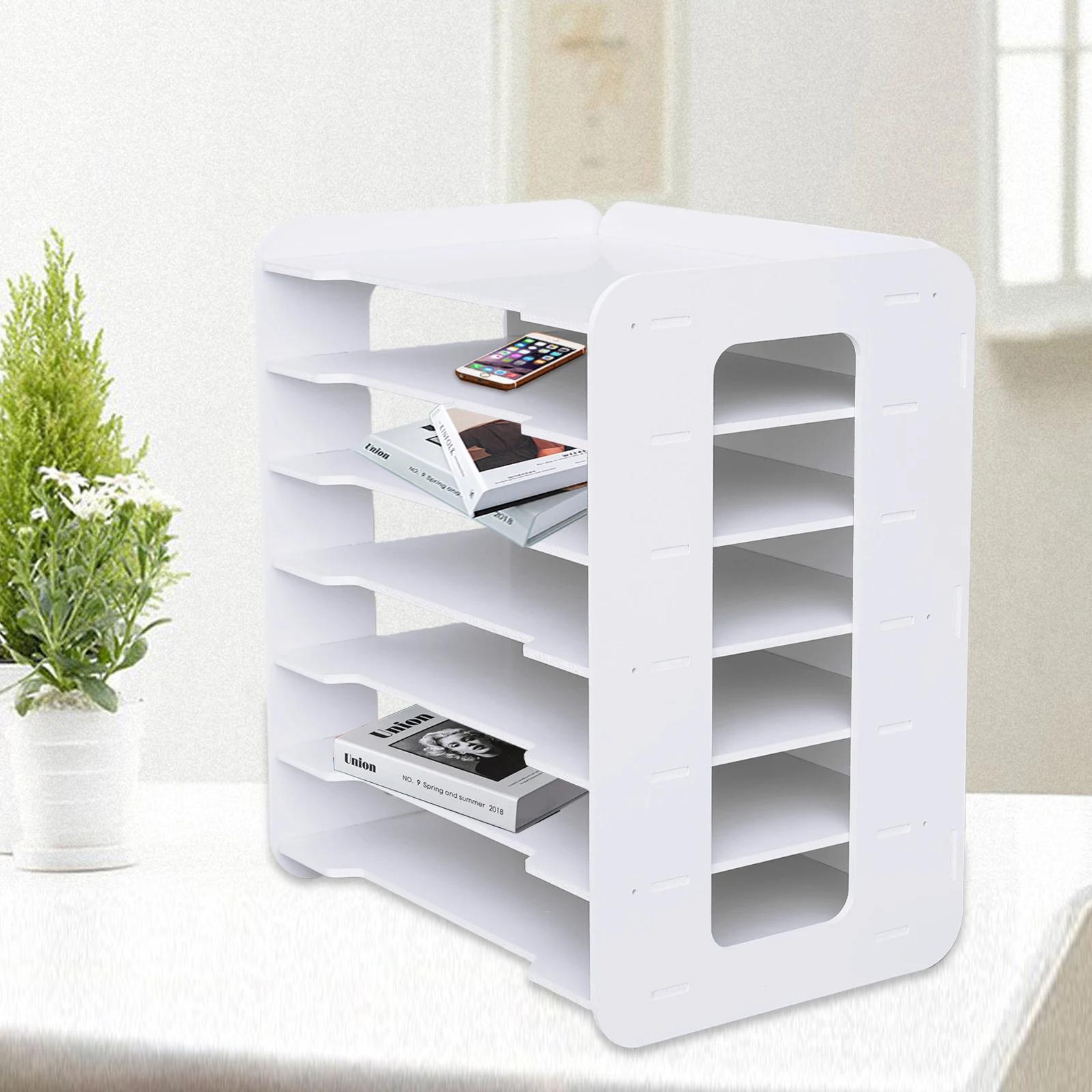 Boîte de Rangement Horizontale en PVC à 7 Couches, Grand Espace de Stockage, pour le Bureau et la Ma