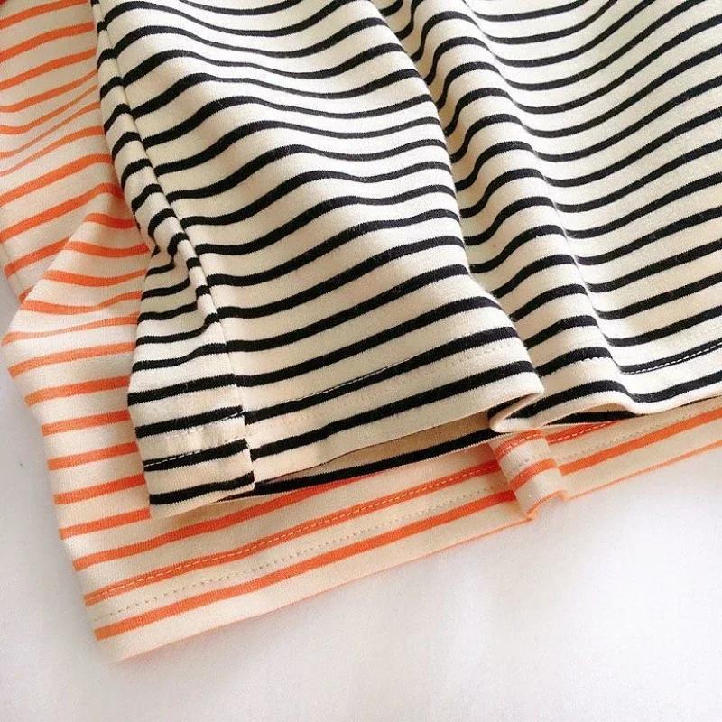 T-shirt rayé à manches longues pour garçons et filles, chemises astronomiques pour enfants, coton dé